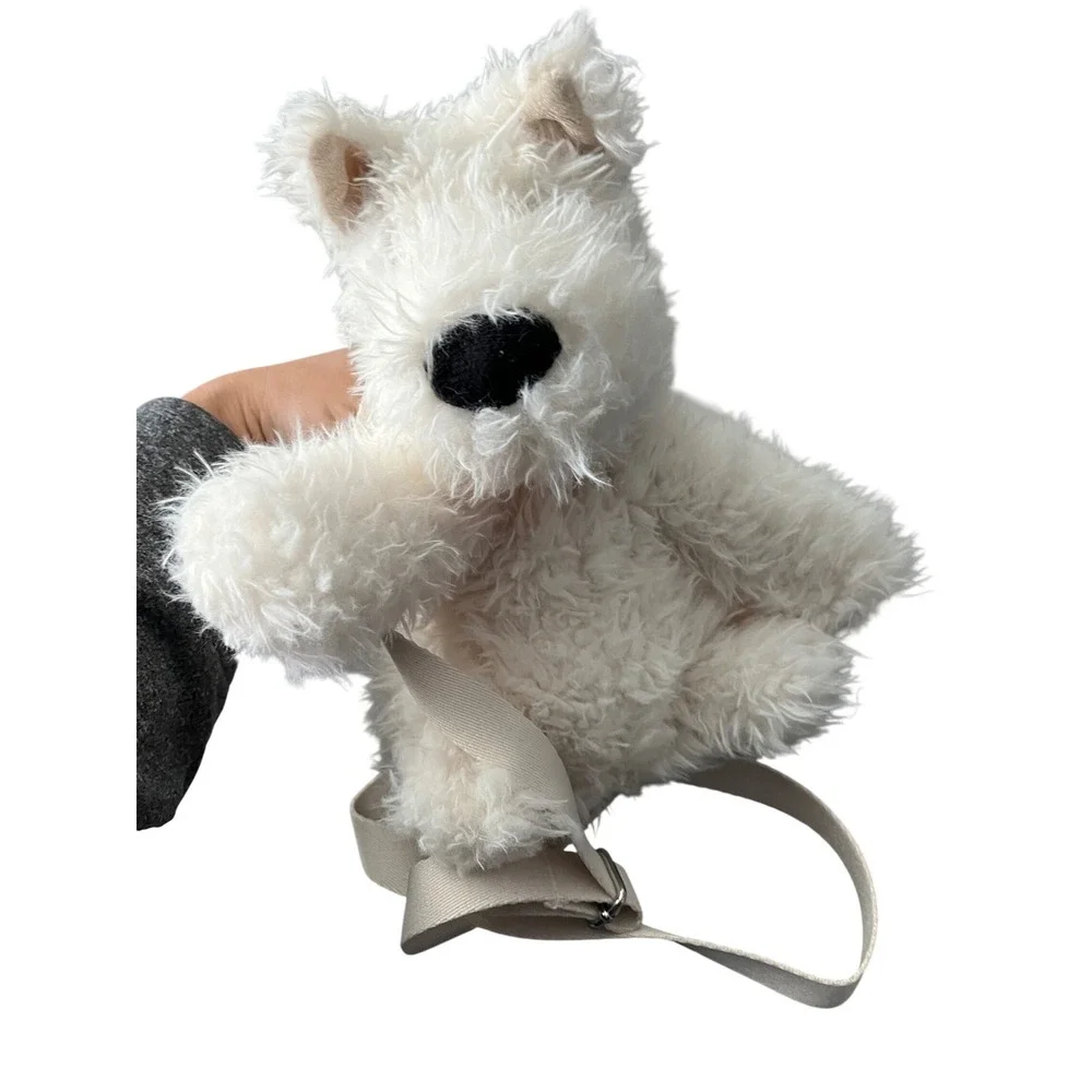 Jellycat Munro Scottie Dog Shoulder Bag‎ Cream Plush Crossbody NWT